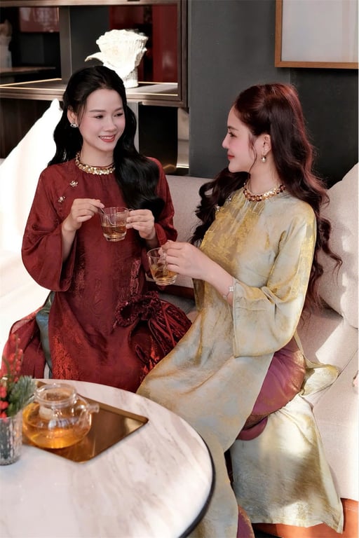 AD gấm tằm cổ tròn xanh(q.ánh) S/M/L