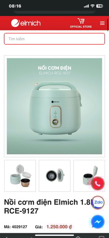 NỒI CƠM ĐIỆN ELMICH 1.8L RCE-9127