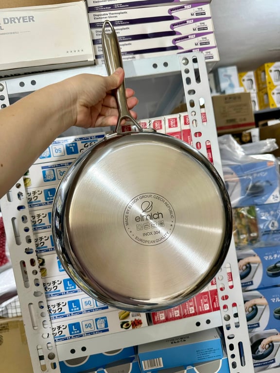 Chảo inox Elmich Trimax đáy liền nguyên khối size 20-24-26