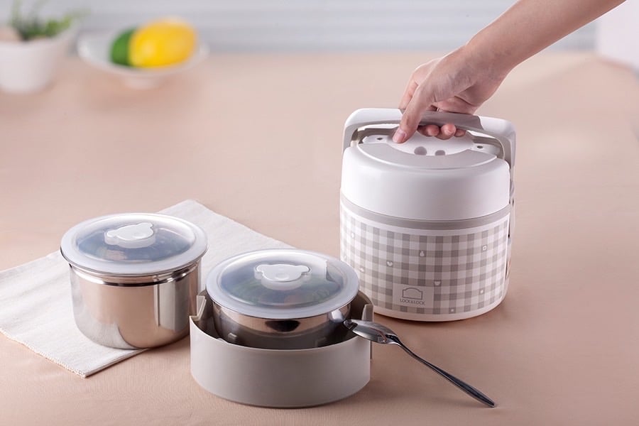 HỘP CƠM CẮM ĐIỆN HẸN GIỜ CAO CẤP 3 TẦNG - CHÍNH HÃNG LOCK&LOCK EJR 216