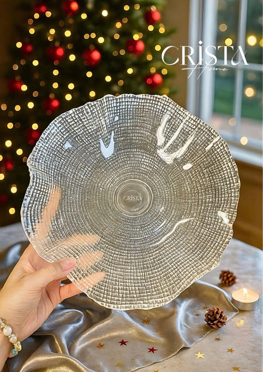 ĐĨA CHÂN BỒNG VÂN LƯỚI  CRISTA HOME 24CM CAO CẤP