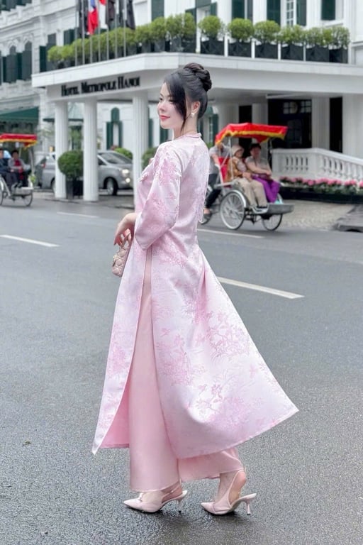 ADHT gấm hồng cổ bính S/M/L/XL/XXL