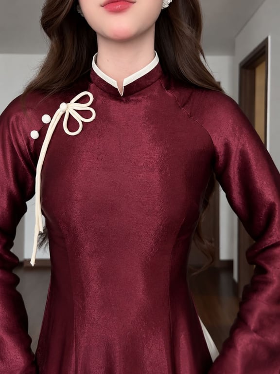AD Bách Hoa đỏ mận (S->XXL)
