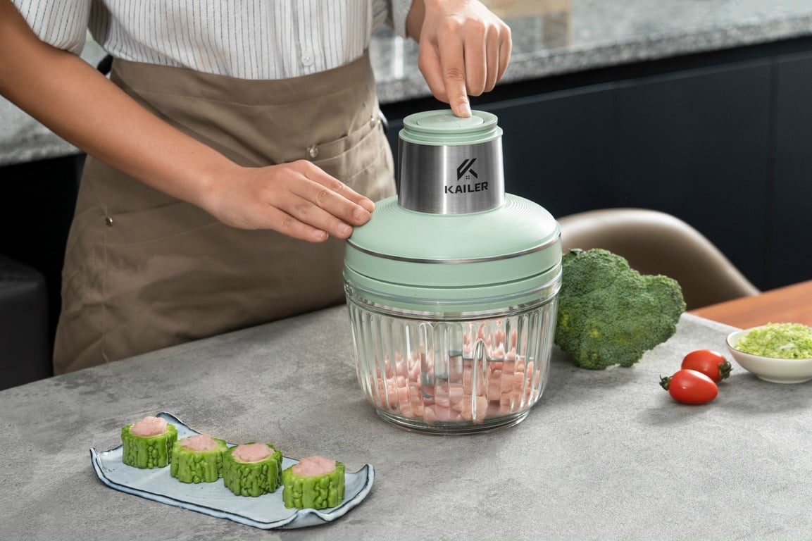 MÁY XAY THỊT KAILER CỐI THỦY TINH KL-006 ÊM - XỊN - MỊN