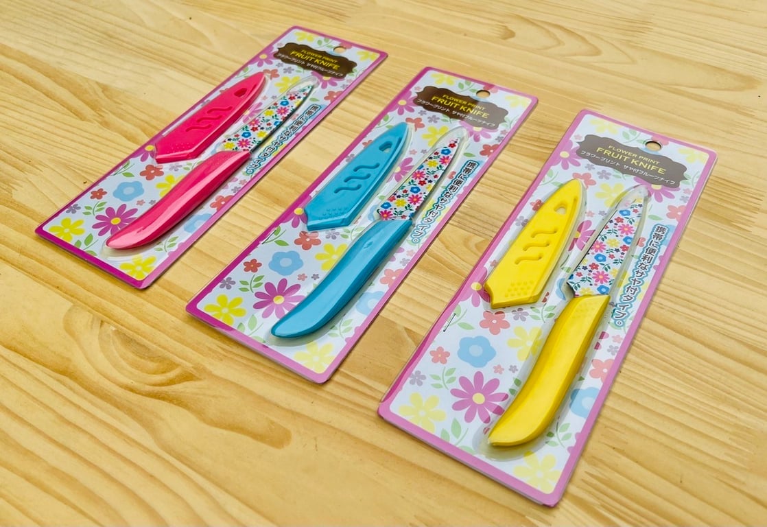 dao gọt hoa quả có nắp đậy của Nhật (mẫu hoa) siêu sắc