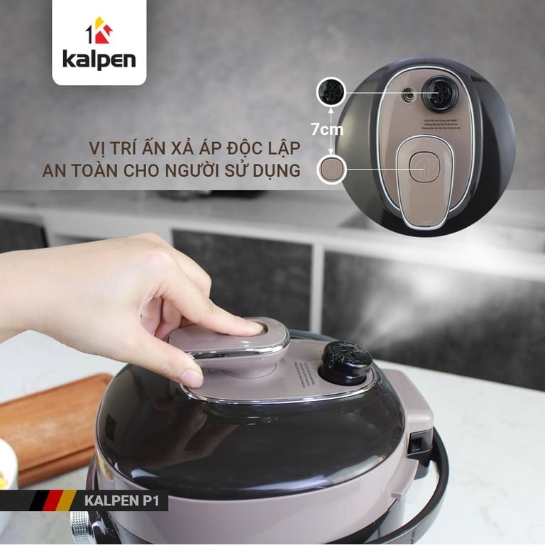 NỒI ÁP SUẤT ĐIỆN KALPEN P1 DUNG TÍCH 2,5L