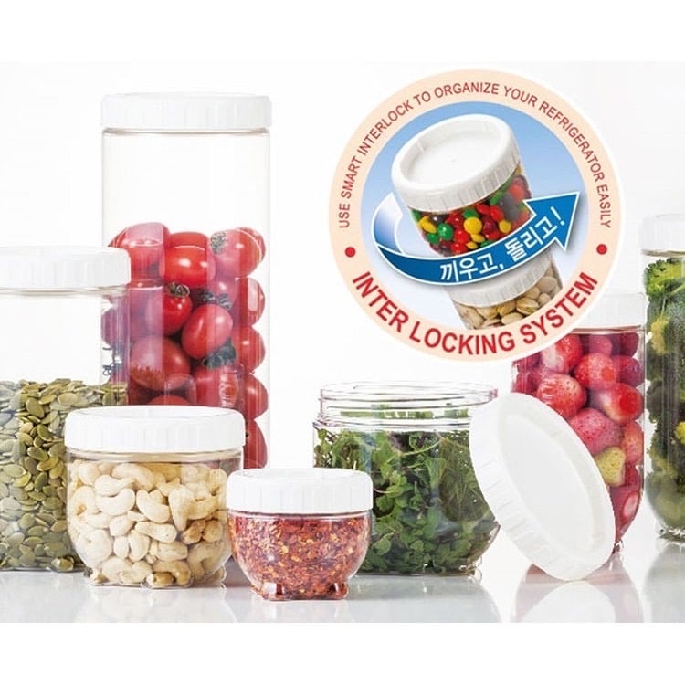 Bộ 12 Hộp Bảo Quản Lock&Lock Interlock INL302S12 - Màu Trắng