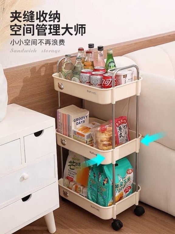 KỆ ĐẨY 3 TẦNG CAO CẤP _ KỆ SPA GẤU 3 TẦNG