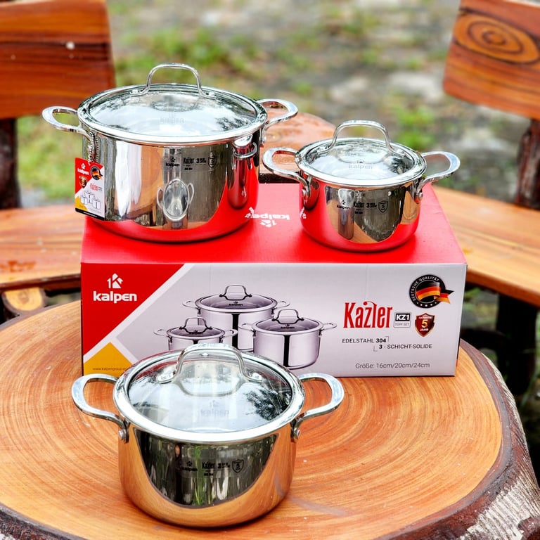 BỘ NỒI INOX 3 LỚP LIỀN KHỐI KALPEN KAZLER KZ1