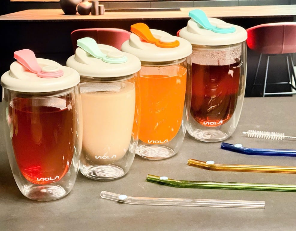 SET 4 CỐC THỦY TINH 2 LỚP CÁCH NHIỆT VIOLA 450ML