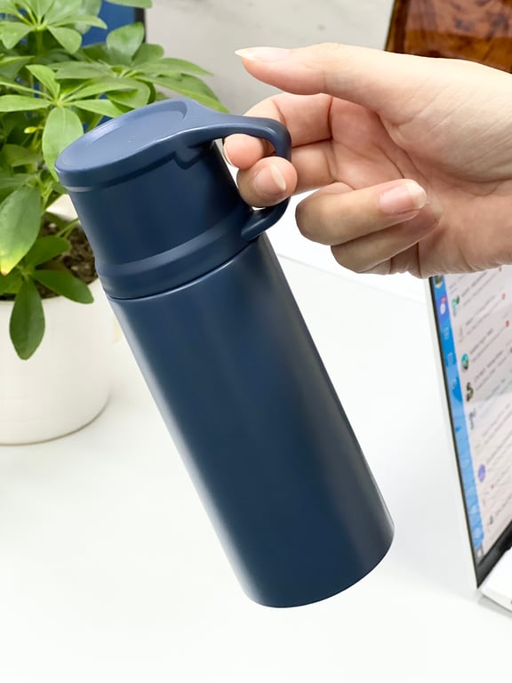 BÌNH GIỮ NHIỆT CAO CẤP KÈM NẮP CỐC YOSHIYAMA 350ML
