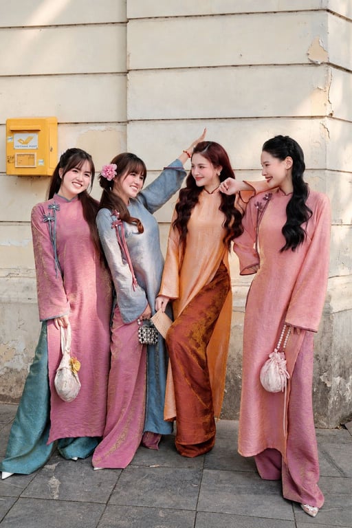 AD tằm óng cam nơ hoa (S->XXL)