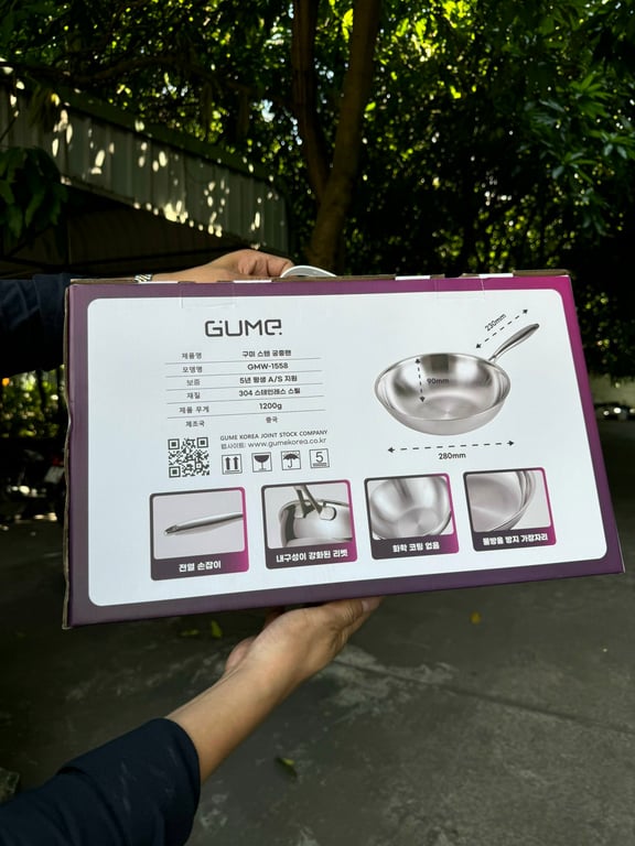 Chảo sâu lòng 5 lớp liền khối GumeKorea size 28