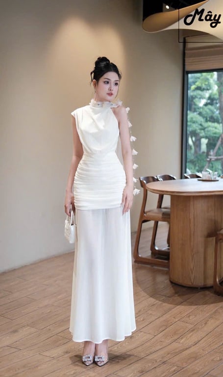 Váy chiphong dây hoa