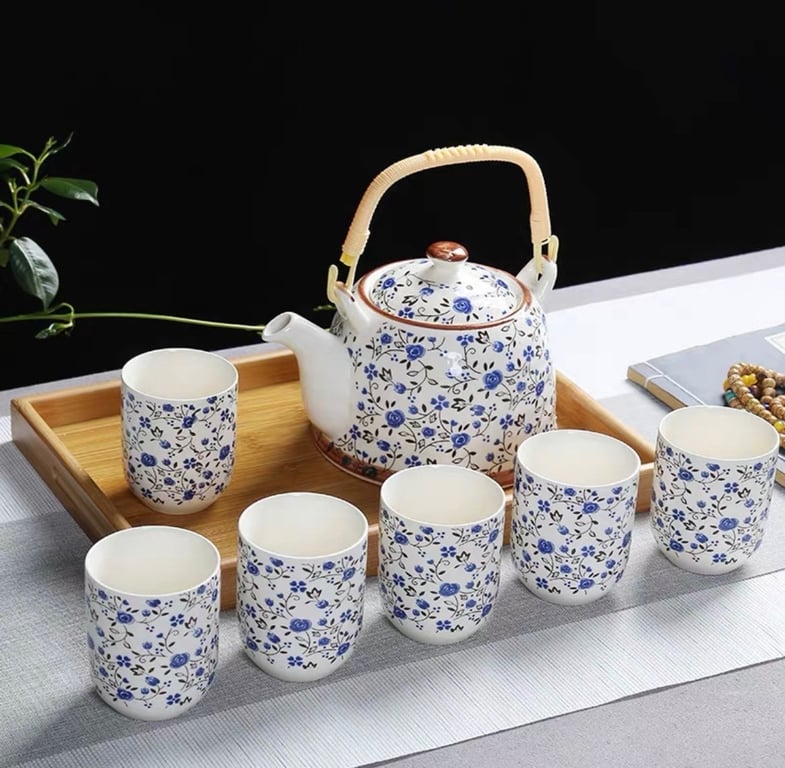Bộ Ấm Trà Kiểu Nhật kèm 6 cốc xinh xỉu