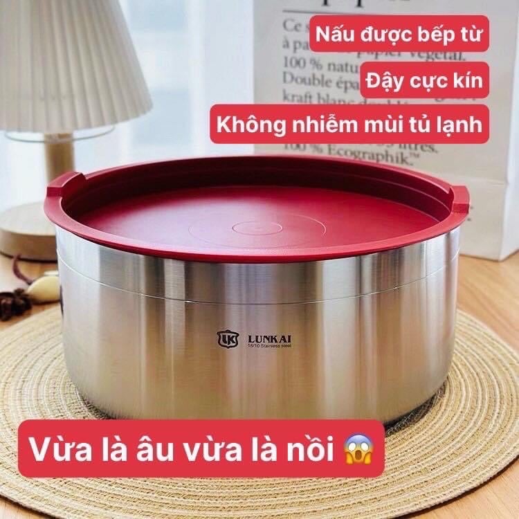 Tô inox có nắp Lunkai 16cm LK16