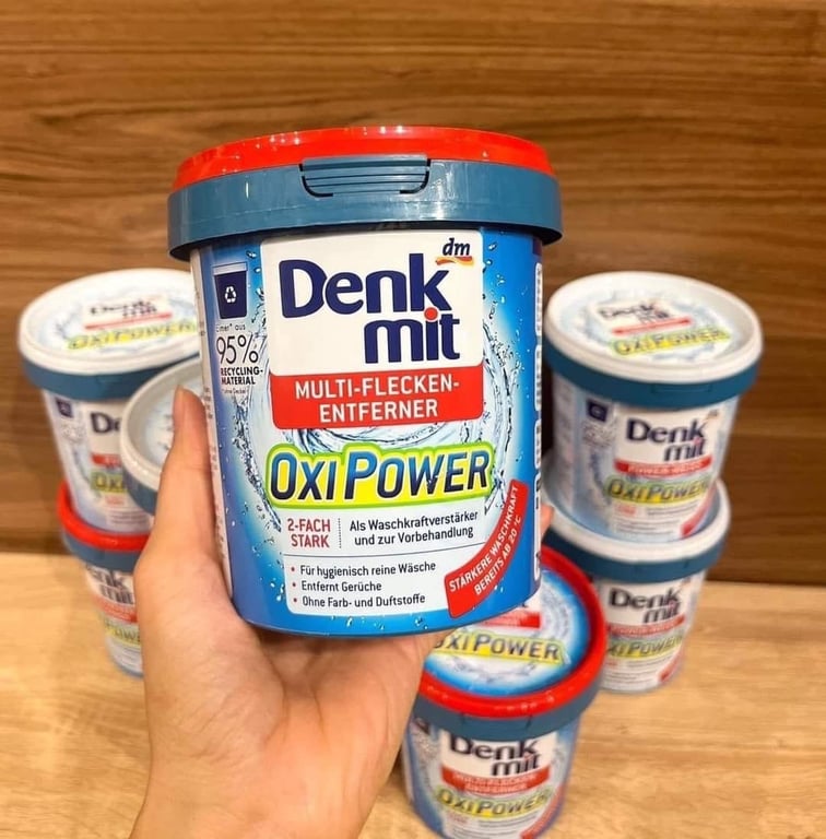 BỘT TẨY VẾT BẨN TRÊN VẢI DENKMIT OXI POWER CHO QUẦN ÁO