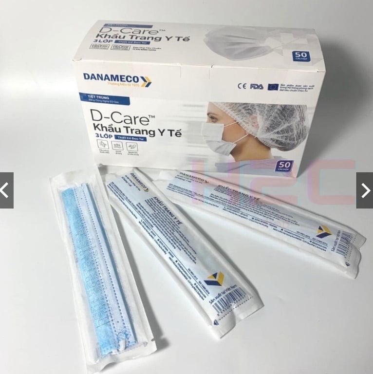 KHẨU TRANG Y TẾ TIỆT TRÙNG TỪNG CHIẾC DANAMECO (3 lớp kháng khuẩn)
