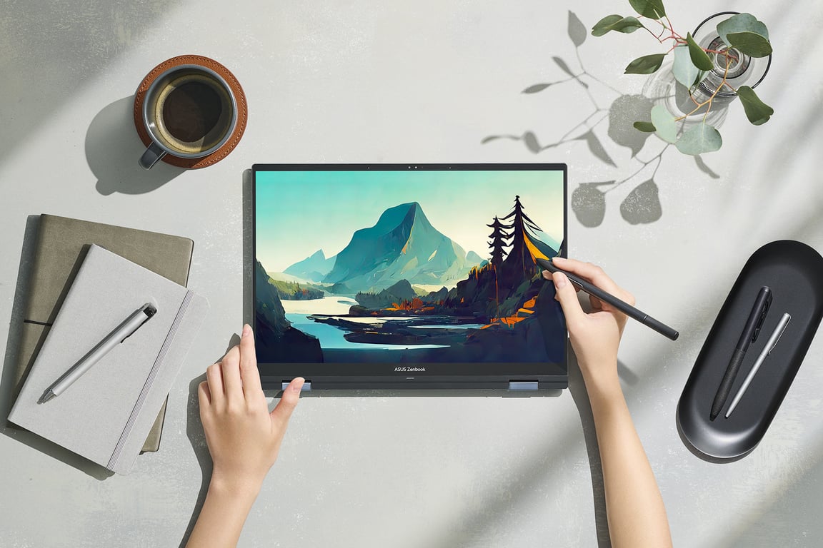 Laptop Asus Zenbook 14 Flip OLED UP3404VA-KN038W (Intel Core i5-1340P | 16GB | 512GB | Intel Iris Plus | 14.0-inch OLED WQXGA+ | Win 11 | Xanh)