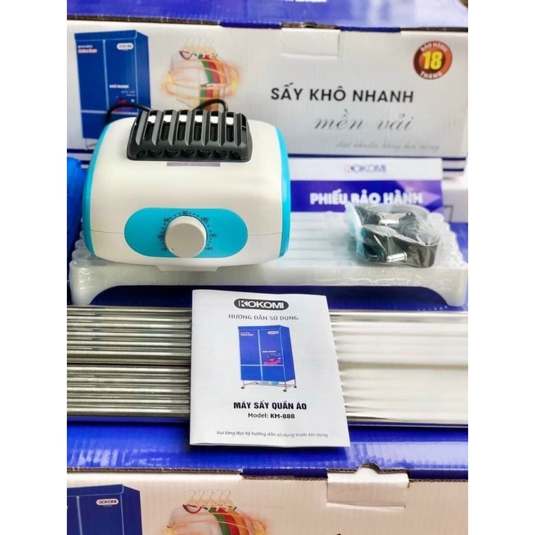 MÁY SẤY QUẦN ÁO KÍCH CỠ LỚN KOKOMI KM888 công suất 1200W.
