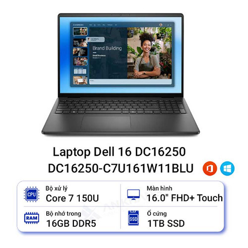 Laptop Dell 16 DC16250 C7U161W11BLU