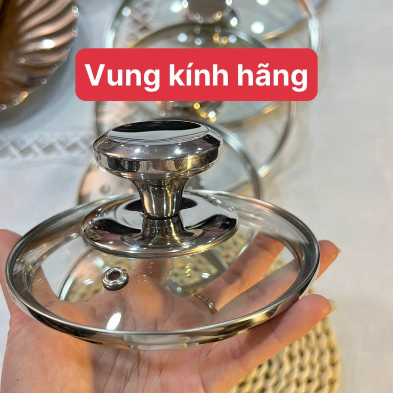 Nắp vung kính cường lực 13, 14, 16, 18, 20, 24, 26, 28cm