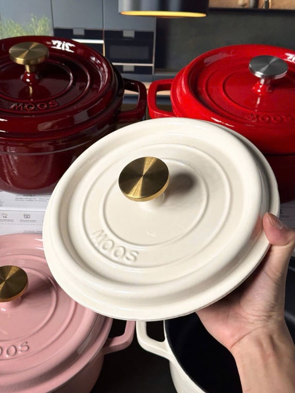 NỒI GANG MOOS ĐỨC 24CM – NÚM VÀNG LIMITED