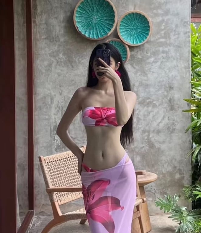 Set đi biển 3 món lưới hoa hồng