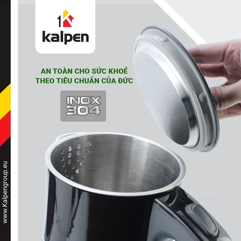 Ấm Đun Nước Siêu Tốc 3 Lớp Kalpen KK33, 1.7L-2200W