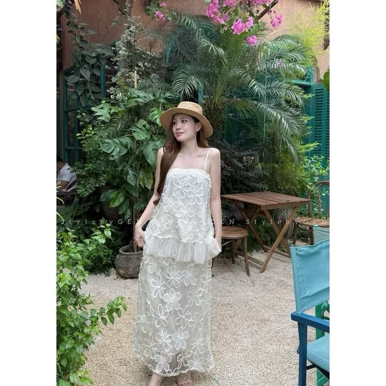Set 2 dây ren lưới cv dáng dài