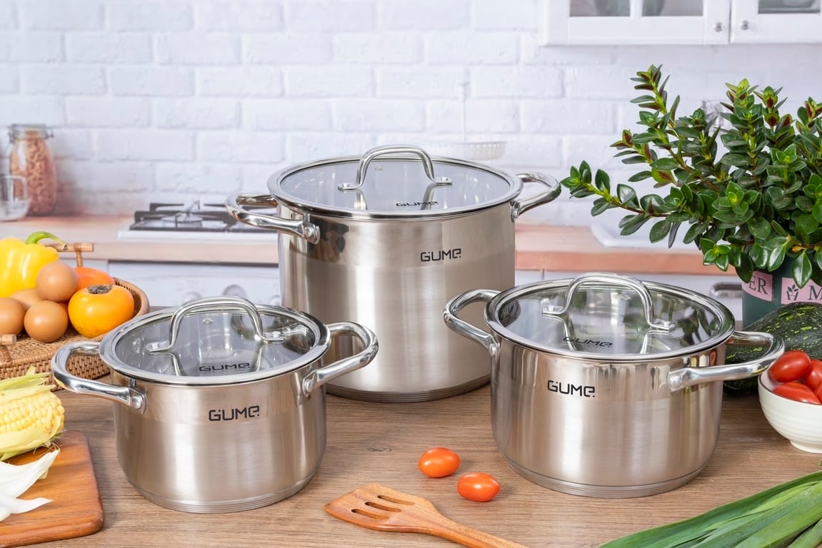 Bộ nồi 3 món Inox 304 Gume PS2201