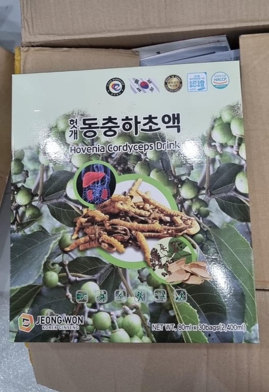 Nước Đông Trùng Hạ Thảo kết hợp nước mát gan Hàn Quốc Jeongwon