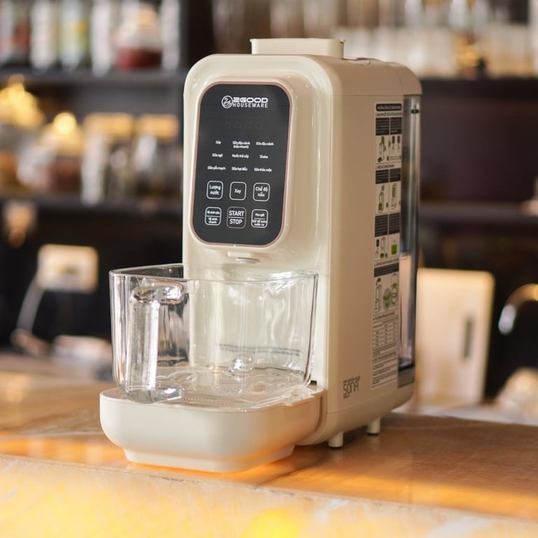 MÁY LÀM SỮA HẠT SONA I8 có cốc hứng sữa bằng thuỷ tinh