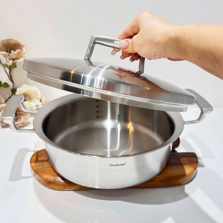 NỒI 5 LỚP KẸP ĐỒNG DÁNG THẤP CHOCKMEN 28CM - C392