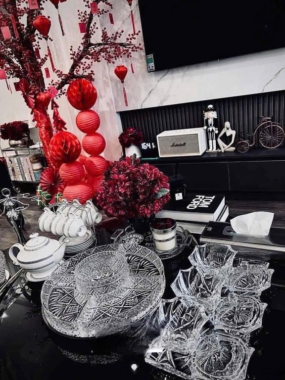 Khay pha lê tròn chia ngăn Crystal King 35cm