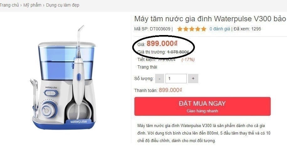 TĂM NƯỚC WATERPULSE V300