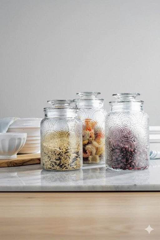 Bộ 3 Hũ Thủy Tinh Lebenlang LBL1210 (1.5L, 1.3L, 1L)