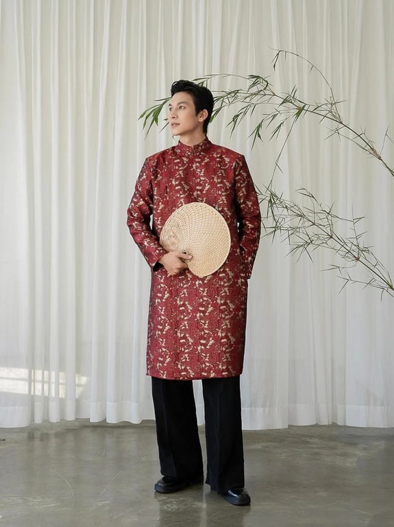 ADN Oao gấm loang - đỏ M/L/XL/XXL/XXXL