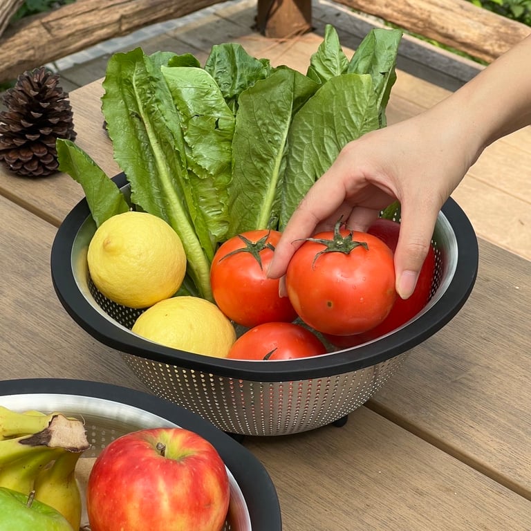 Rổ inox cao cấp có chân Kaiyo 29cm