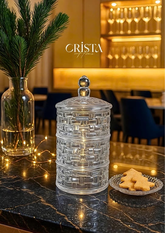 HŨ ĐỰNG MỨT 3 TẦNG VÂN CARO CRISTA HOME