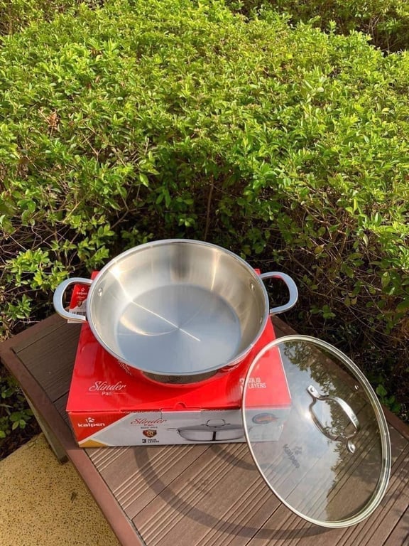 CHẢO XÀO LẨU INOX ĐÚC LIỀN KHỐI KALPEN SIZ8 30CM