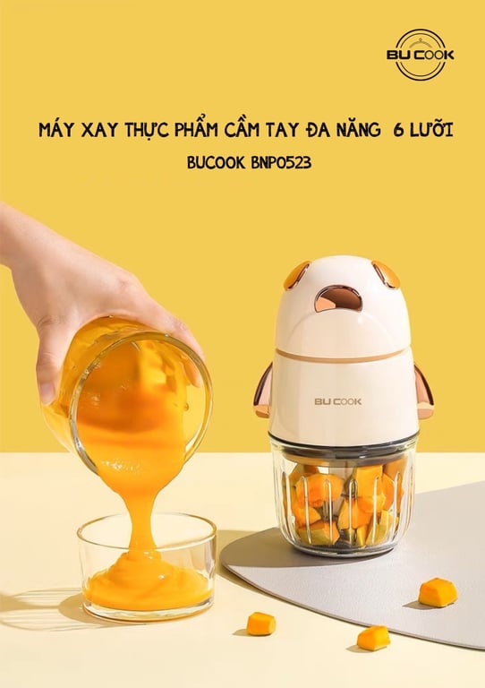 Máy xay đa năng 3 tầng 6 lưỡi Bucook hàng Đức Made in Germany