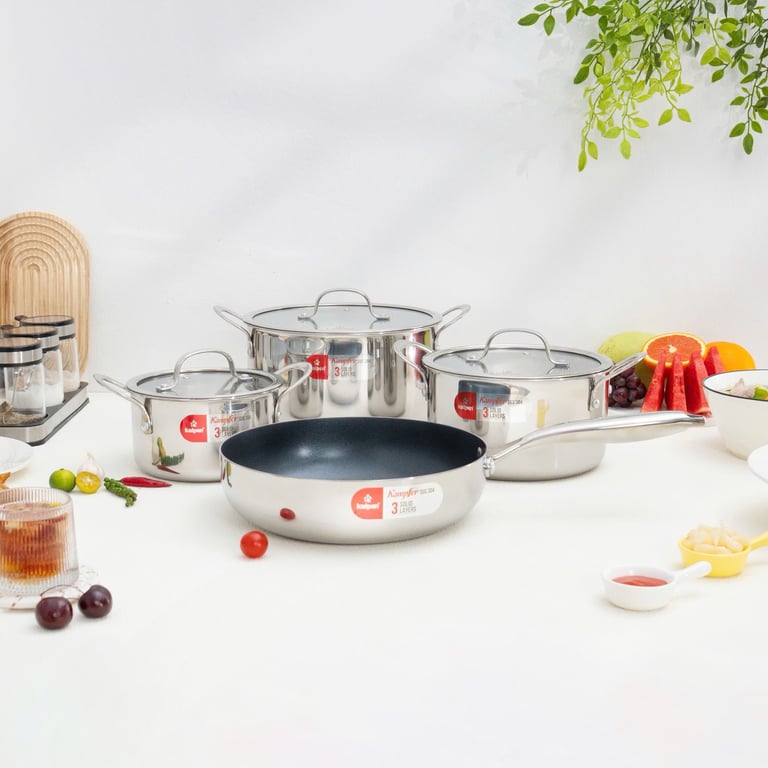 BỘ NỒI CHẢO 3 LỚP LIỀN KHỐI KALPEN KAMPFER KF2