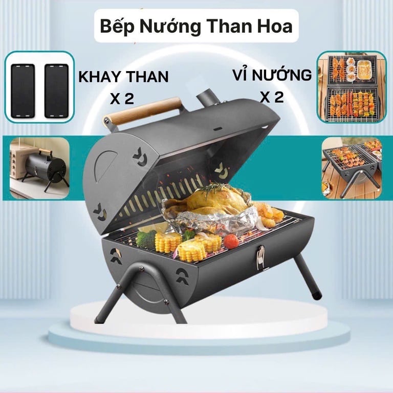 Bếp nướng than du lịch có tay cầm