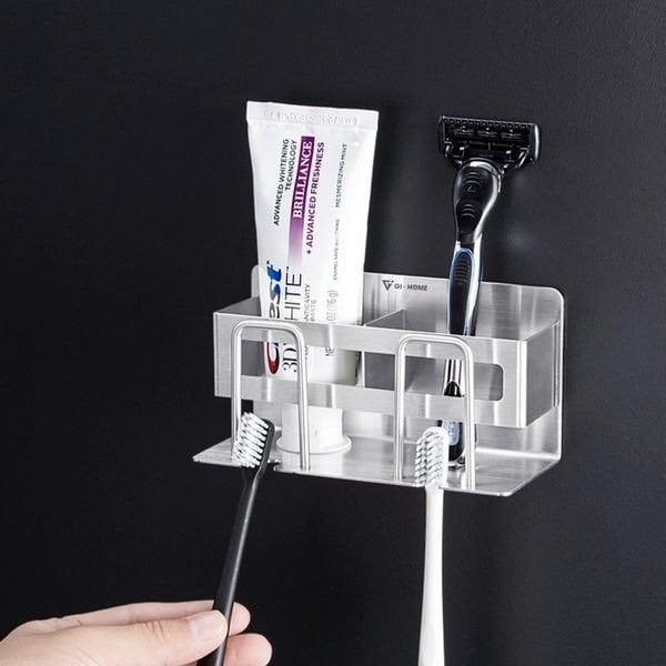 Kệ bàn chải 2 cốc inox 304 KBC06