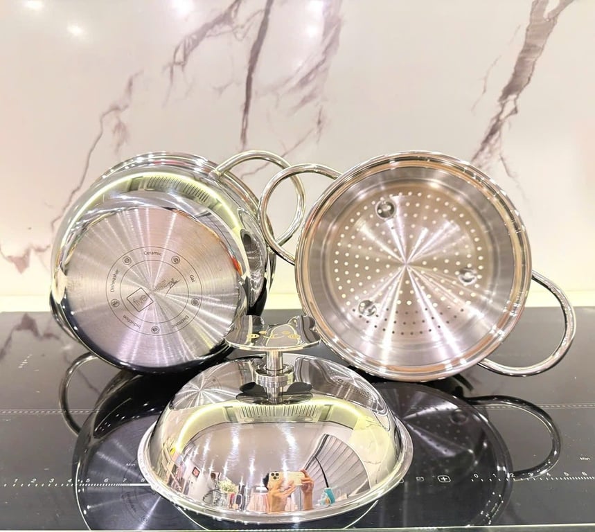 BỘ NỒI FIVESTAR BABY 3 MÓN – 3 LỚP ĐÚC LIỀN NGUYÊN KHỐI INOX 304