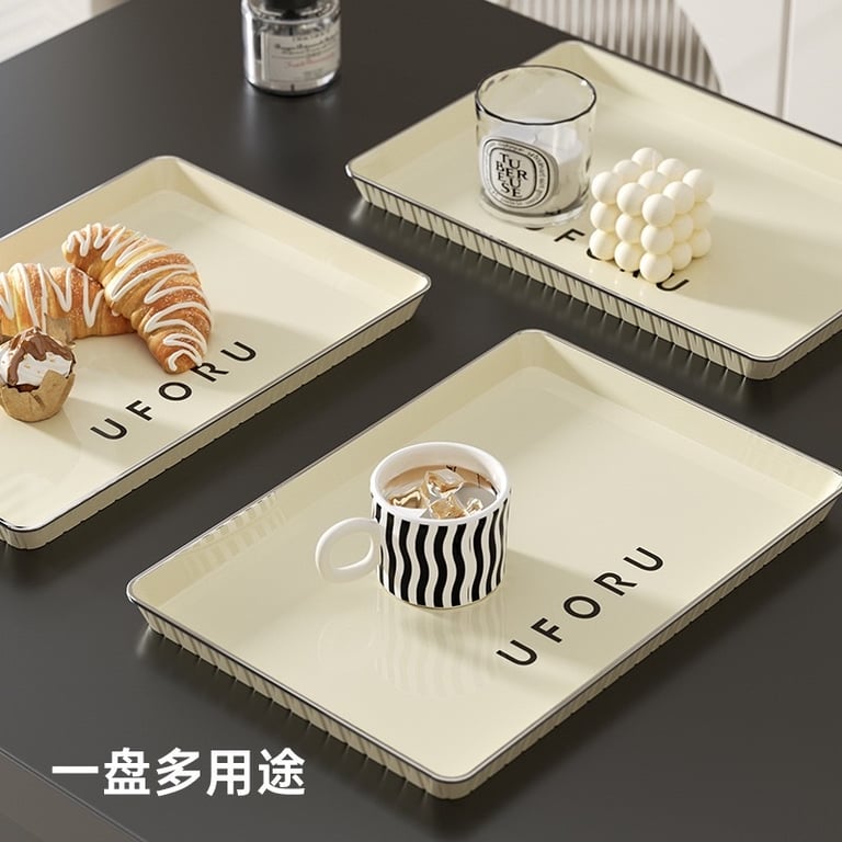 KHAY ĐỰNG ĐỒ ĂN TRÀ BÁNH UFORU MÀU TRẮNG SỮA SANG TRỌNG