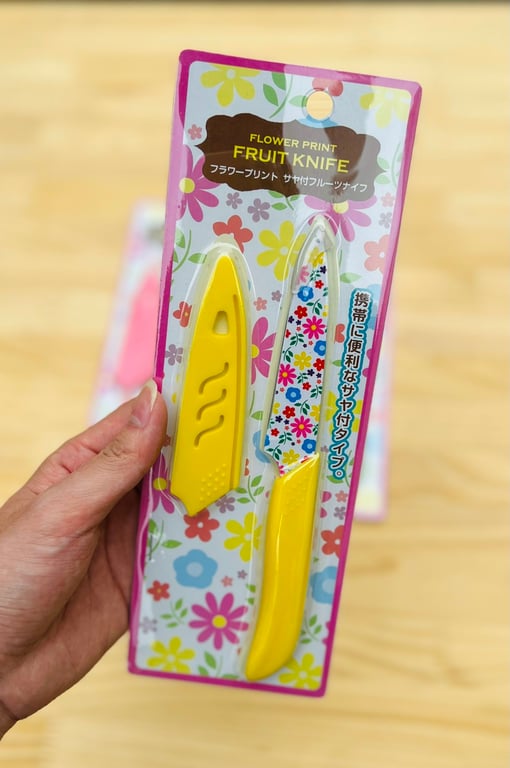 dao gọt hoa quả có nắp đậy của Nhật (mẫu hoa) siêu sắc