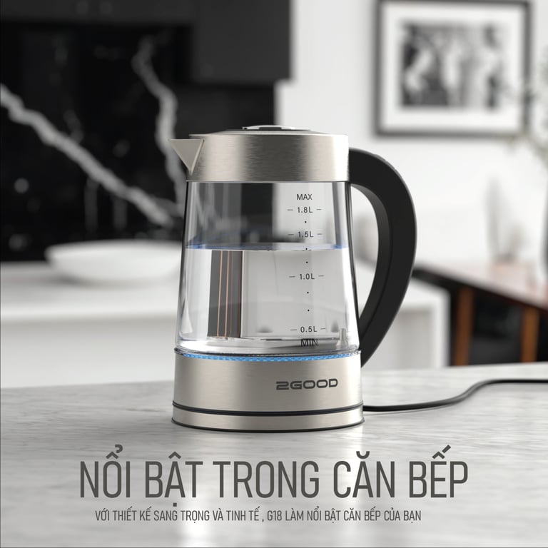 ẤM SIÊU TỐC 2GOOD G18 1.8L KÈM LÕI LỌC