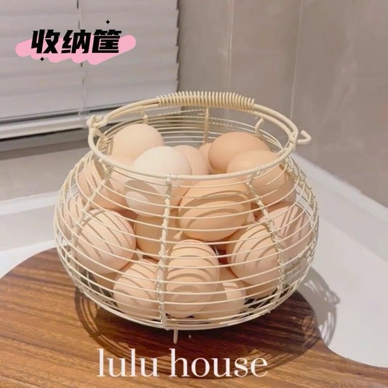 RK755 - GIỎ TRỨNG THÉP VINTAGE ĐAN THỦ CÔNG